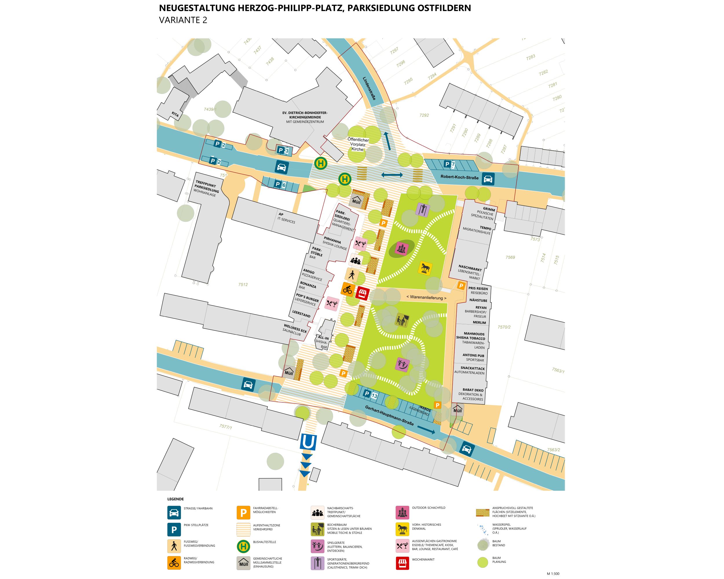 schreiberplan Stuttgart:  Stadt Ostfildern  - Neugestaltung des Herzog-Philipp Platzes in Ostfildern